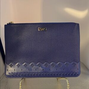 kate spade Navy Scalloped Leather Pouch